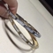 Women White Gold Diamond Bracelet , 18K Gold  Love Bracelet With Gemstone