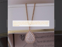 โรงงานเครื่องประดับทองหรูหราของจีน SerpeReal Gold Serpent Boheme สร้อยคอยาว Motif ขนาดใหญ่พร้อมเข็มกลัด Pin Pave Diamonds