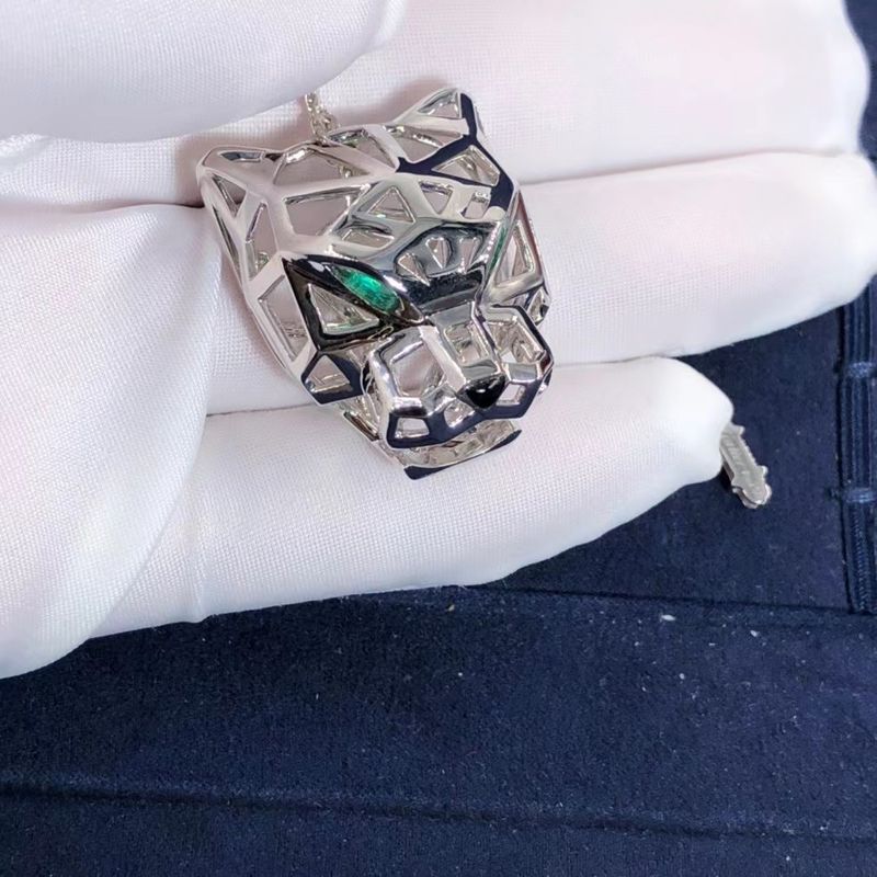 คุณภาพ สร้อยคอทองคำขาว 18K Car Tier Panthere Onyx VS Diamonds ปรับแต่งได้ โรงงาน