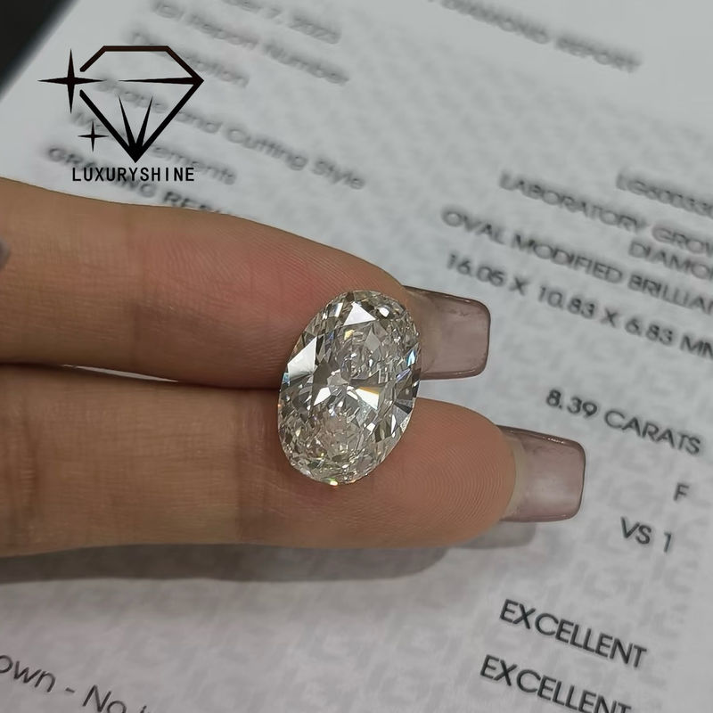 คุณภาพ LuxuryShine Excellent Cut Lab Diamond D-F สีขาวโอวาล 0.1-10CT VS1 พร้อมประกาศนียบัตร IGI หินตัด 3EX โรงงาน