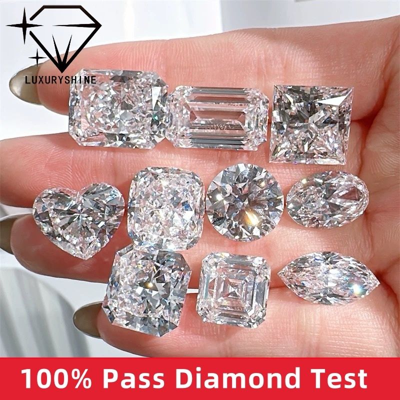 คุณภาพ LuxuryShine VVS-VS Asscher Shape Lab เพชรเติบโต 0.1-10CT D-F สีเพชรสีขาว พร้อมประกาศนียบัตร IGI หินตัด 3EX โรงงาน
