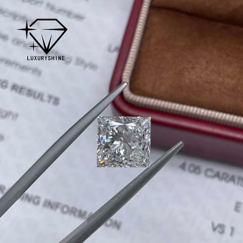 คุณภาพ LuxuryShine Princess Cut Lab เพชรเจริญ D-F สี VVS-VS พร้อมประกาศนียบัตร IGI เพชรเจริญตัดงานแต่ง Wholesale โรงงาน