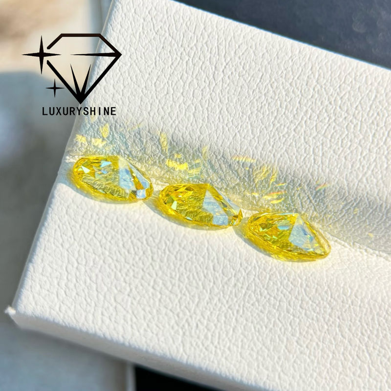 คุณภาพ LuxuryShine VVS-VS เพชรแล็บสีแฟนซีเยลโลว์/ไลท์เยลโลว์/แฟนซีอินเทนส์/วิivid เยลโลว์ 1 กะรัต 2 กะรัต 3 กะรัต 4 กะรัต 5 กะรัต ทรง Oval Excellent Cut พร้อมใบรับรองและเครื่องประดับสั่งทำพิเศษ โรงงาน