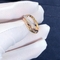 Cartier 18K gold Trinity Ring Small Model White Gold Yellow Gold  Rose Gold and Diamonds