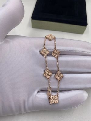 คุณภาพ Van Cleef & Arpels สร้อยข้อมือ Sweet Alhambra 6 ลวดลาย Rose Gold โรงงาน