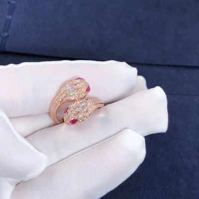 คุณภาพ แหวน BVLGARI Serpenti Seduttori ทอง 18k และเพชรแท้ Rose Gold โรงงาน