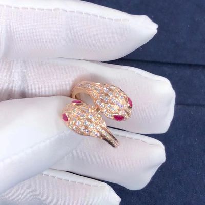 คุณภาพ แหวน BVLGARI Serpenti Seduttori ทอง 18k และเพชรแท้ Rose Gold โรงงาน