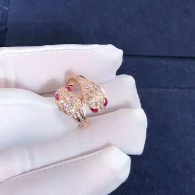 คุณภาพ แหวน BVLGARI Serpenti Seduttori ทอง 18k และเพชรแท้ Rose Gold โรงงาน