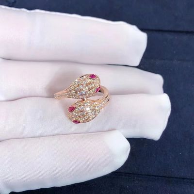 คุณภาพ แหวน BVLGARI Serpenti Seduttori ทอง 18k และเพชรแท้ Rose Gold โรงงาน