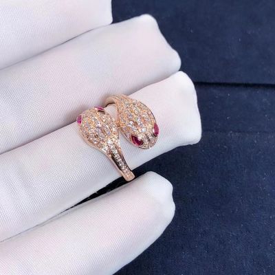 คุณภาพ แหวน BVLGARI Serpenti Seduttori ทอง 18k และเพชรแท้ Rose Gold โรงงาน