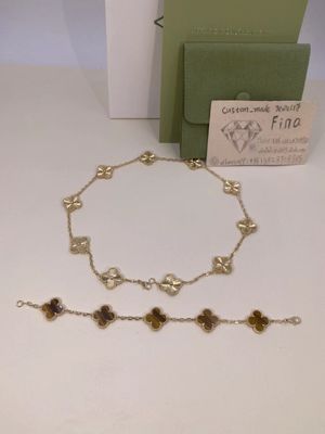คุณภาพ สร้อยข้อมือ VCA Vintage Alhambra 5 Motifs สร้อยข้อมือทองคำขาว / กุหลาบ / ทองคำขาว 18k โรงงาน