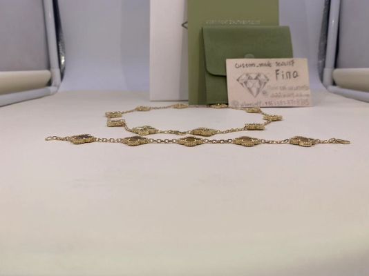 คุณภาพ สร้อยข้อมือ VCA Vintage Alhambra 5 Motifs สร้อยข้อมือทองคำขาว / กุหลาบ / ทองคำขาว 18k โรงงาน