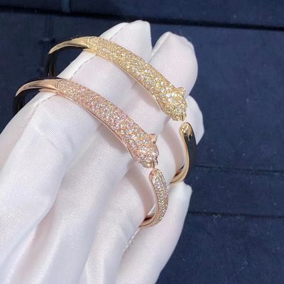 คุณภาพ สร้อยข้อมือทองคำ 18K ระดับไฮเอนด์ Car Tier Panthere Bracelet For Girl Gift โรงงาน