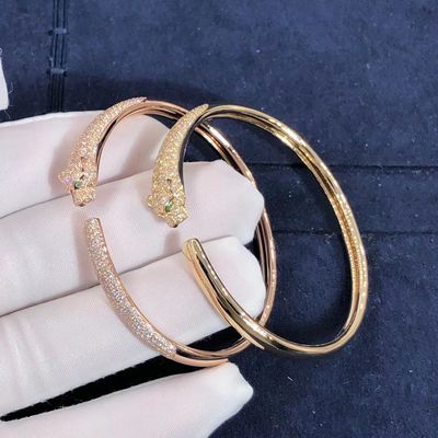 คุณภาพ สร้อยข้อมือทองคำ 18K ระดับไฮเอนด์ Car Tier Panthere Bracelet For Girl Gift โรงงาน