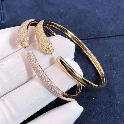 คุณภาพ สร้อยข้อมือทองคำ 18K ระดับไฮเอนด์ Car Tier Panthere Bracelet For Girl Gift โรงงาน