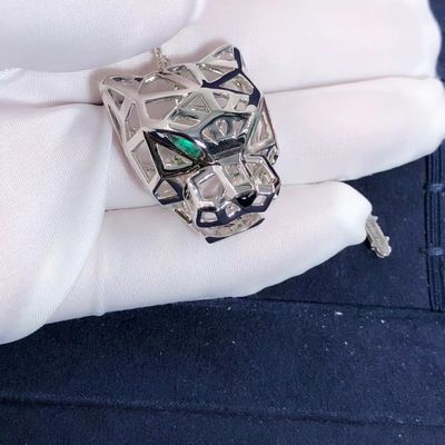 คุณภาพ สร้อยคอทองคำขาว 18K Car Tier Panthere Onyx VS Diamonds ปรับแต่งได้ โรงงาน