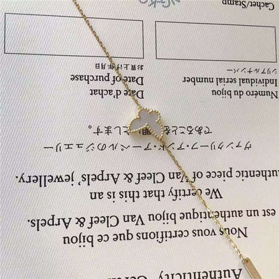 คุณภาพ White Mother Of Pearl สร้อยข้อมือทองคำ 18K Sweet Alhambra Butterfly Bracelet โรงงาน