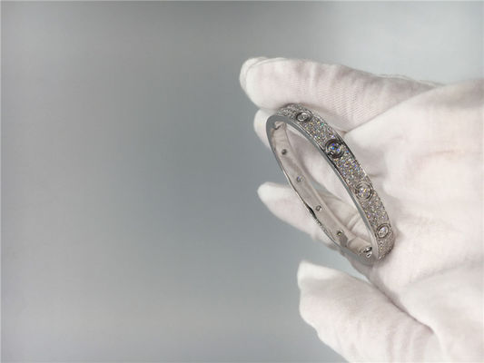 คุณภาพ สร้อยข้อมือกำไลเพชรแบบเรียบ , สร้อยข้อมือรักทองคำขาว 18k โรงงาน