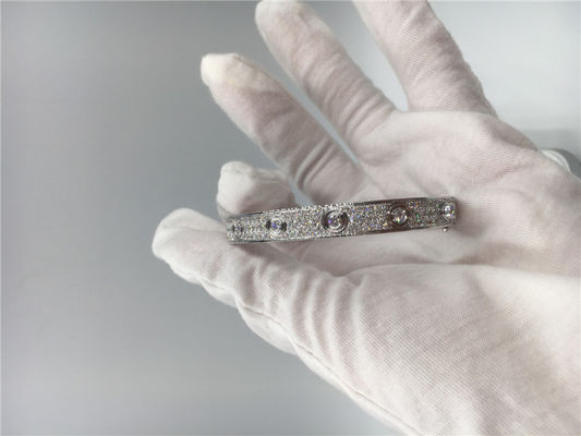 คุณภาพ สร้อยข้อมือกำไลเพชรแบบเรียบ , สร้อยข้อมือรักทองคำขาว 18k โรงงาน