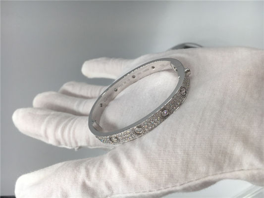 คุณภาพ สร้อยข้อมือกำไลเพชรแบบเรียบ , สร้อยข้อมือรักทองคำขาว 18k โรงงาน