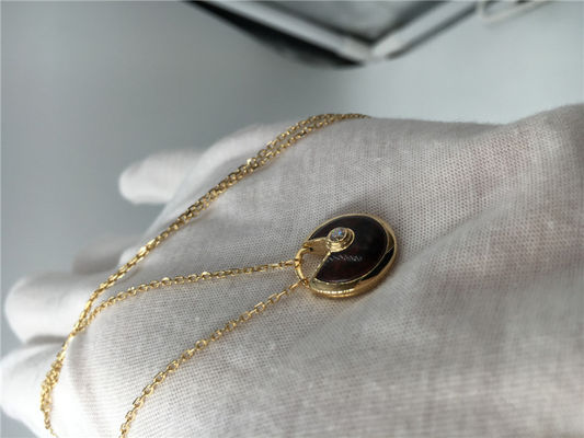 คุณภาพ สร้อยคอจี้เครื่องประดับทองคำ 18K Rose Gold 0.09 กะรัต โรงงาน