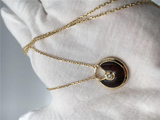 คุณภาพ สร้อยคอจี้เครื่องประดับทองคำ 18K Rose Gold 0.09 กะรัต โรงงาน