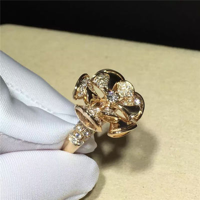 คุณภาพ แหวนรูปดอกไม้เครื่องประดับสุดหรู 18K Gold Diamonds สำหรับงานแต่งงาน / งานหมั้น โรงงาน