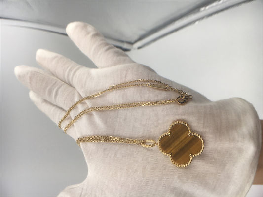 คุณภาพ สร้อยคอทองคำ 18K ที่ทำด้วยมือสำหรับผู้หญิงพร้อม Bois D'Amourette / พลอยสีน้ำตาล โรงงาน