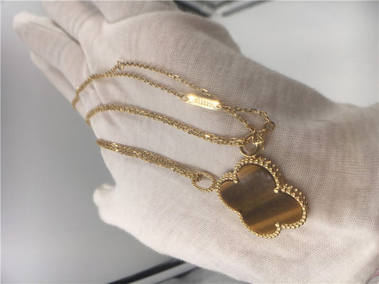 คุณภาพ สร้อยคอทองคำ 18K ที่ทำด้วยมือสำหรับผู้หญิงพร้อม Bois D'Amourette / พลอยสีน้ำตาล โรงงาน