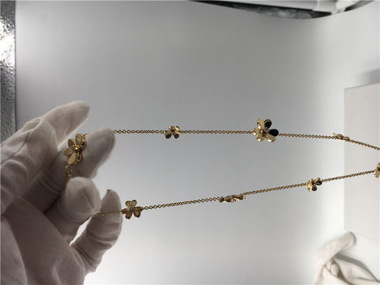 คุณภาพ สร้อยคอทองคำ 18k พร้อมเพชรกลม สร้อยคอ Van Cleef Frivole 9 ดอก โรงงาน
