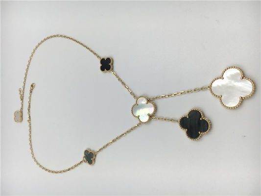 คุณภาพ สร้อยคอรูปดอกไม้สีเหลืองทอง 18k, Van Cleef Arpels Magic Alhambra สร้อยคอ โรงงาน