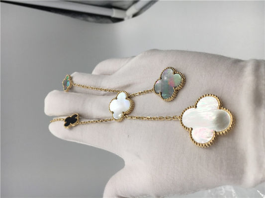 คุณภาพ สร้อยคอรูปดอกไม้สีเหลืองทอง 18k, Van Cleef Arpels Magic Alhambra สร้อยคอ โรงงาน