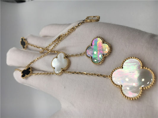 คุณภาพ สร้อยคอรูปดอกไม้สีเหลืองทอง 18k, Van Cleef Arpels Magic Alhambra สร้อยคอ โรงงาน