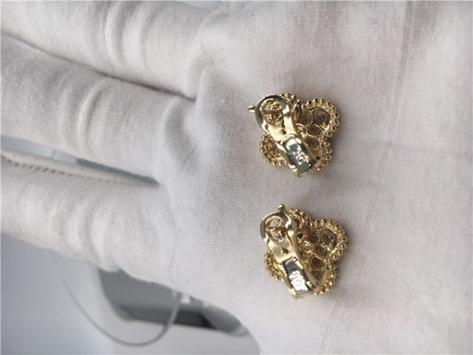 คุณภาพ ต่างหูเพชรรอบวินเทจ 18K Gold แฮนด์เมดสำหรับภรรยา / แฟน โรงงาน