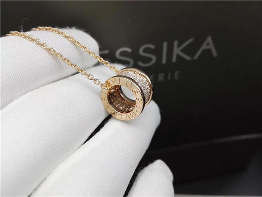คุณภาพ เครื่องประดับทองคำขาว 18K B Zero1 สร้อยคอพร้อมเพชรขนาดเล็ก 100% Handmade โรงงาน