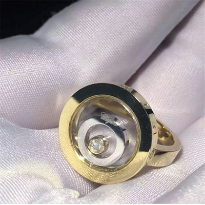 คุณภาพ แหวนทอง 18K Chopard Happy Spirit , Heart Shape Natural 0.1 กะรัต Diamond Ring โรงงาน