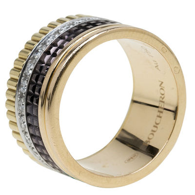 คุณภาพ 14.6 Gr Gold Jewellery เซรามิคสีดำ Simple Gold แหวนหินเซรามิคสีดำพร้อม VS Diamond โรงงาน