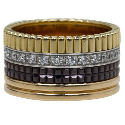 คุณภาพ 14.6 Gr Gold Jewellery เซรามิคสีดำ Simple Gold แหวนหินเซรามิคสีดำพร้อม VS Diamond โรงงาน
