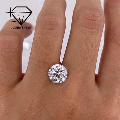คุณภาพ LuxuryShine VS2 รูปทรงกลม เพชรที่เติบโตในห้องปฏิบัติการ 1CT 2CT 3CT 4CT 5CT D-F เพชรสีขาวที่มีใบรับรอง IGI โรงงาน