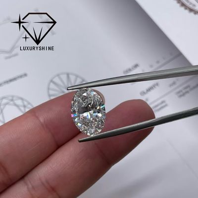 คุณภาพ LuxuryShine 0.1-10CT VVS2 หินเพชรที่เพาะขึ้นมาในห้องปฏิบัติการ D-F สีขาวโอวาลตัดดีเยี่ยม ด้วยใบรับรอง IGI 3EX หินตัดโดย LuxuryShine โรงงาน