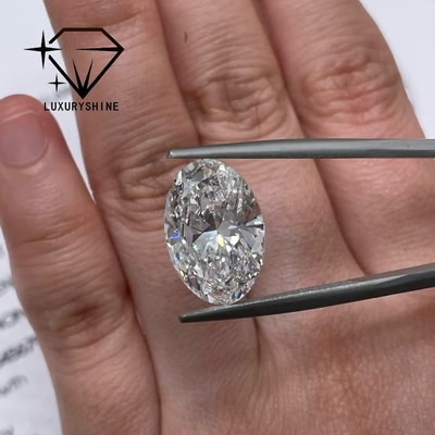 LuxuryShine 0.1-10CT VVS2 หินเพชรที่เพาะขึ้นมาในห้องปฏิบัติการ D-F สีขาวโอวาลตัดดีเยี่ยม ด้วยใบรับรอง IGI 3EX หินตัดโดย LuxuryShine