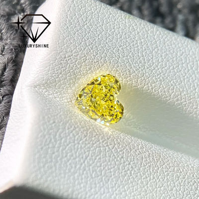 คุณภาพ LuxuryShine VS1 ทองเหลืองที่เติบโตในห้องปฏิบัติการ สีเหลืองทรงหัวใจ 1CT 2CT 3CT 4CT 5CT ทองเหลืองแท้ที่มีใบรับรอง IGI โรงงาน