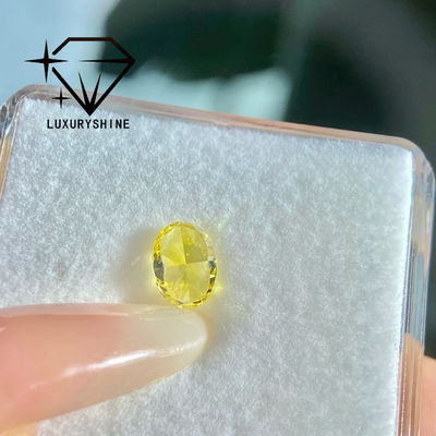 คุณภาพ LuxuryShine VVS-VS เพชรแล็บสีแฟนซีเยลโลว์/ไลท์เยลโลว์/แฟนซีอินเทนส์/วิivid เยลโลว์ 1 กะรัต 2 กะรัต 3 กะรัต 4 กะรัต 5 กะรัต ทรง Oval Excellent Cut พร้อมใบรับรองและเครื่องประดับสั่งทำพิเศษ โรงงาน