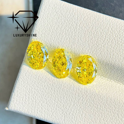คุณภาพ LuxuryShine VVS-VS เพชรแล็บสีแฟนซีเยลโลว์/ไลท์เยลโลว์/แฟนซีอินเทนส์/วิivid เยลโลว์ 1 กะรัต 2 กะรัต 3 กะรัต 4 กะรัต 5 กะรัต ทรง Oval Excellent Cut พร้อมใบรับรองและเครื่องประดับสั่งทำพิเศษ โรงงาน