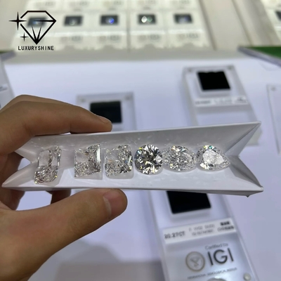 LuxuryShine VS1-VS2 เพชรหลุดแล็บเกรด Heart/Princess/Oval/Round/Cushion/Pear/Asscher สำหรับเครื่องประดับสั่งทำ