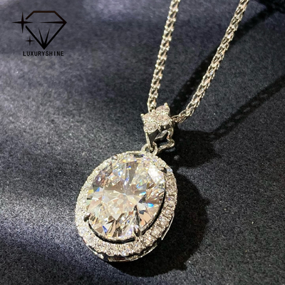 จี้เพชรแล็บทรงรีทองคำ 18K VVS1-VS1 0.3-3.0 กะรัต