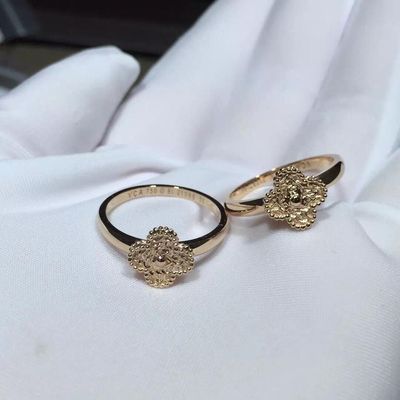 คุณภาพ VCARO8DE00 Van Cleef และ Arpels เครื่องประดับ Sweet Alhambra Ring Rose / 18k Gold โรงงาน