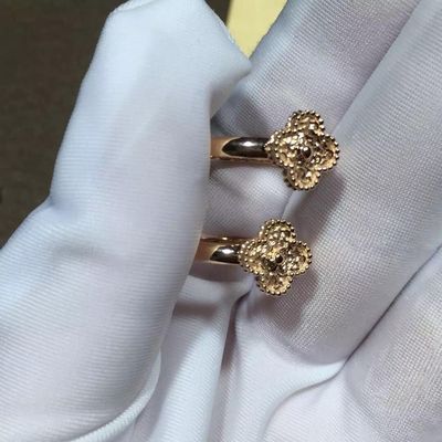 คุณภาพ VCARO8DE00 Van Cleef และ Arpels เครื่องประดับ Sweet Alhambra Ring Rose / 18k Gold โรงงาน