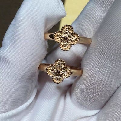 คุณภาพ VCARO8DE00 Van Cleef และ Arpels เครื่องประดับ Sweet Alhambra Ring Rose / 18k Gold โรงงาน