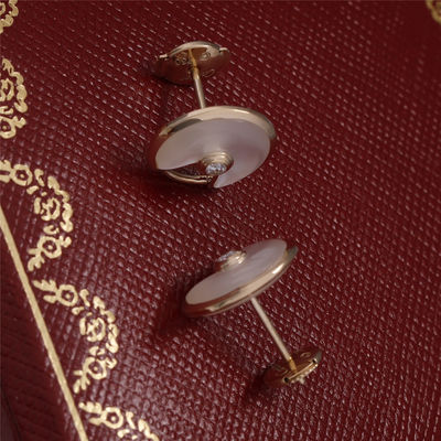 คุณภาพ Xs รุ่นสีเหลืองทอง Amulette De ต่างหูสตั๊ดกับ White Mother Of Pearl โรงงาน
